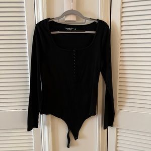 Abercrombie Black Ribbed Bodysuit XL
